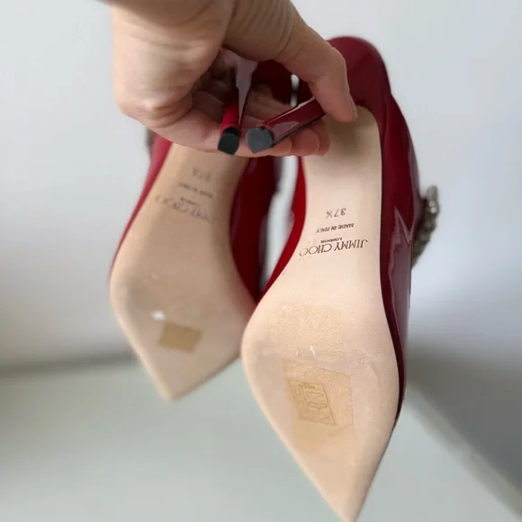 New Jimmy Choo Bing 100 Embellished High Heel Mules $1,095 37.5 - Picture 14 of 15